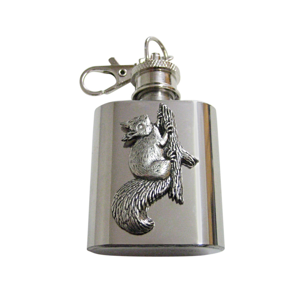 Squirrel On Branch Keychain Flask - image 1